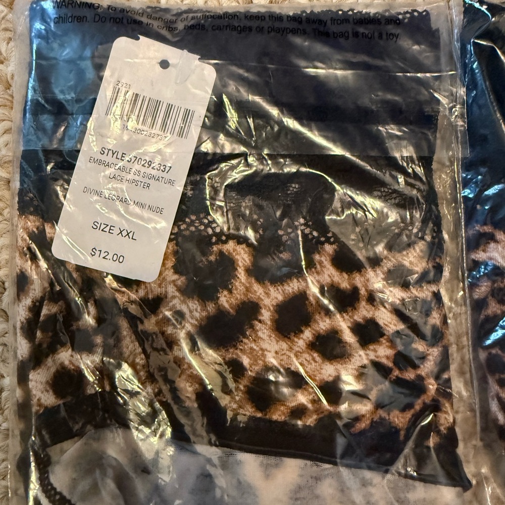 Soma Leopard Print Hipster Panties with lace top - 2 Pair